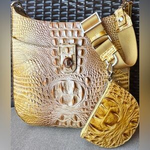 NWT Brahmin SET LEIA Crossbody and Britt in GOLDEN ROD Melbourne